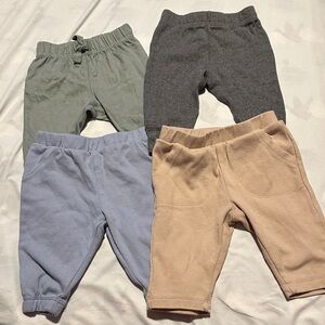 Set of 4 Baby Boy Pants 0-3 Months